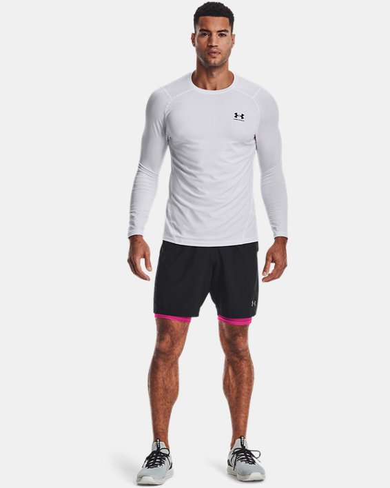 Men's HeatGear® Armour Compression Shorts, Pink, pdpMainDesktop image number 2